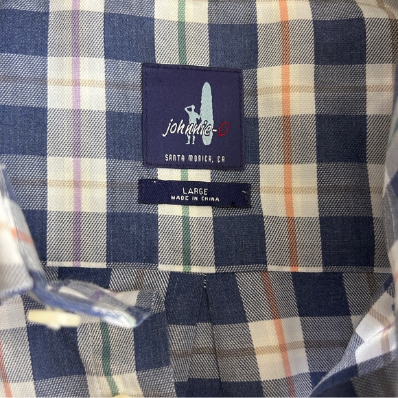 Johnnie O Mens L Plaid Long Sleeve Button Down Dress Shirt JMWL4560 Wake - Picture 6 of 9